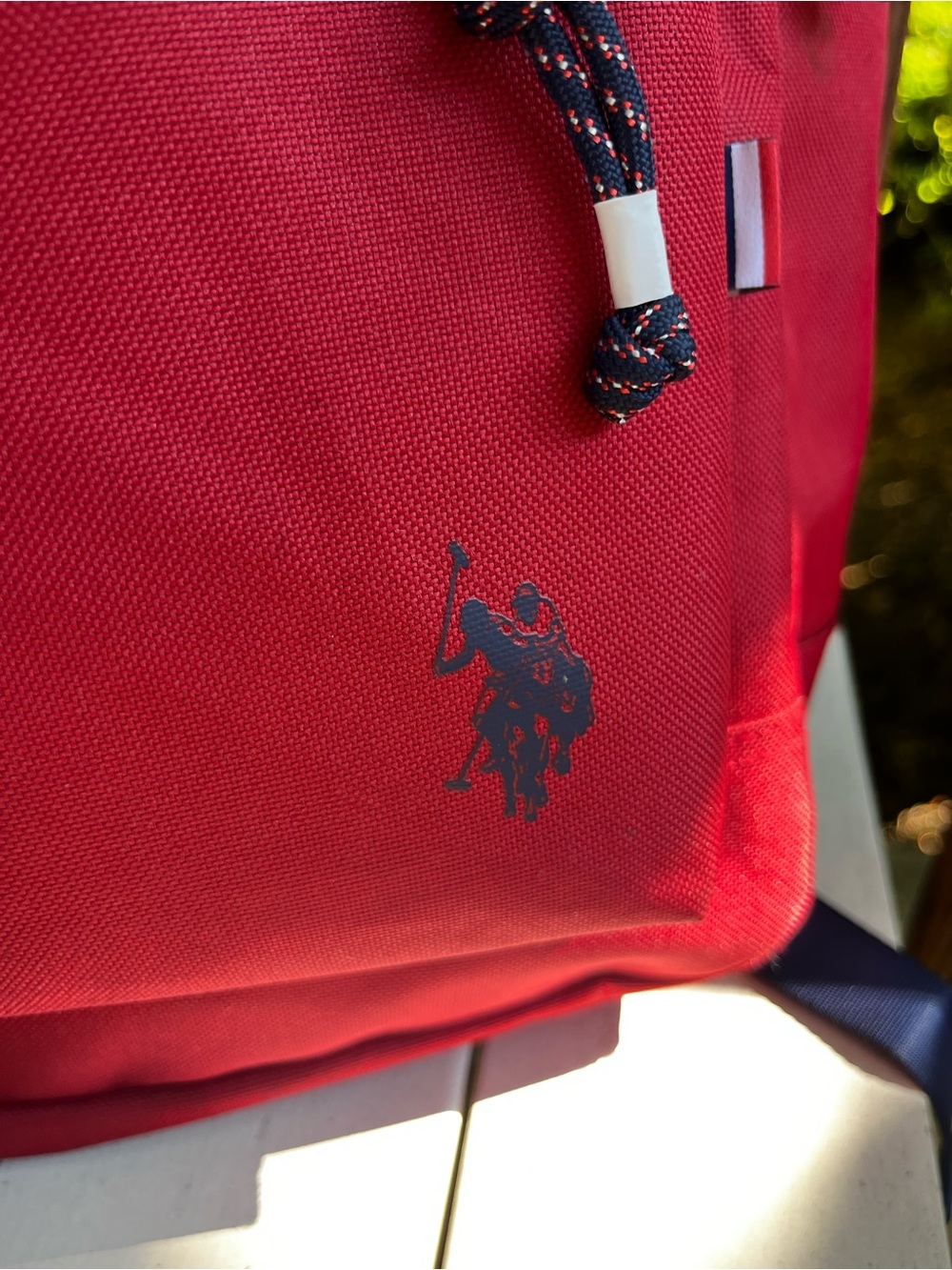 U.S. Polo Assn. Red Canvas Classic Backpack Laptop Sleeve Travel School - Picture 11 of 14
